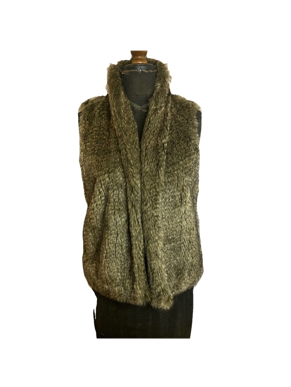 Abercrombie & Fitch Women's Brown Faux Fur Open Front Vest Size Small